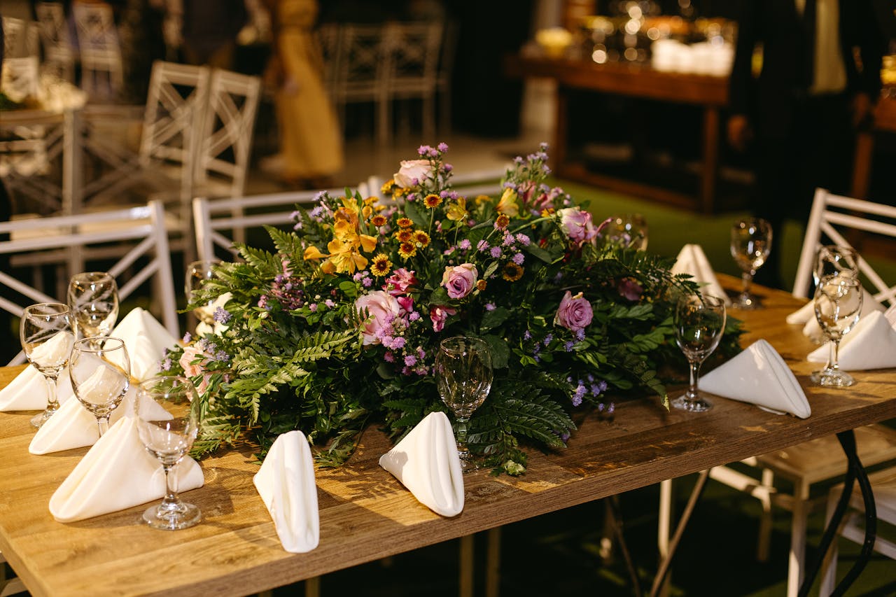 Elegant Floral Table Setting for Event Decor
